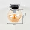 Gastor vintage retro plafondlamp met amberkleurige glazen bol voor woonkamer