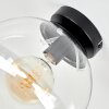 Gastor plafondlamp glazen bol E27 met heldere glazen kap, retro vintage