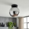 Kogellampje Gastor met bolvormige, moderne glazen kap in chroom en rookkleur, ø 20 cm