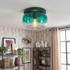 Boza groene glazen plafondlamp, retro plafondlamp met E27 fitting, Ø 28 cm