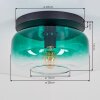 Boza groene glazen plafondlamp, retro plafondlamp met E27 fitting, Ø 28 cm