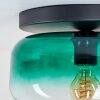 Retro plafondlamp Boza met groen-transparante glazen kap, ø 28 cm, zichtbare E27-fitting