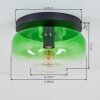 Retro plafondlamp Boza met groen-helder glazen scherm ø 28 cm en zichtbare E27-fitting