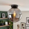 Gastor glazen plafondlamp met rookglas bol, E27 fitting, vintage voor woonkamer