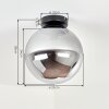 Moderne Kogellamp Gastor met rookglazen bol, ø 25 cm, uit metaal, E27-fitting