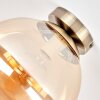 Gastor plafondlamp bol met amberkleurige glazen kap, E27 vintage plafondlicht