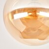 Gastor plafondlamp bol met amberkleurige glazen kap, E27 vintage plafondlicht