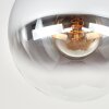 Gastor plafondlamp met rookglazen bol, messing afwerking, retro E27