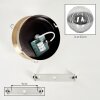 Gastor plafondlamp rookglas, glazen bol met messing look en E27 fitting