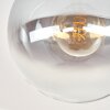 Gastor plafondlamp rookglas, glazen bol met messing look en E27 fitting