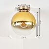 Gastor retro opbouw plafondlamp met bolvormige kap voor woonkamer en hal, E27