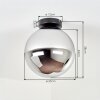 Kogellampje Gastor met moderne bolkap van chroom- en rookkleurig glas, ø 25 cm