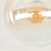 Gastor rookglas plafondlamp glazen bol ø 25 cm, E27 vintage messingkleurig