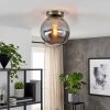 Vintage plafondlamp met glazen bol Gastor, rookkleurig glas, ø 20 cm, E27