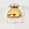 Gastor plafondlamp met bolvormige kap, E27, vintage lamp voor woonkamer