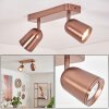 Moderne LED Plafondspot Lemak met twee bronzen, draaibare en zwenkbare lichtkoppen