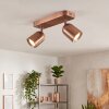Moderne LED Plafondspot Lemak met twee bronzen, draaibare en zwenkbare lichtkoppen