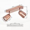 Moderne LED Plafondspot Lemak met twee bronzen, draaibare en zwenkbare lichtkoppen