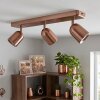 Moderne LED plafondspot Lemak, bronzen balk met 3 draaibare en zwenkbare bronzen koppen
