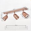 Moderne LED plafondspot Lemak, bronzen balk met 3 draaibare en zwenkbare bronzen koppen