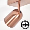 Moderne LED plafondspot Lemak, bronzen balk met 3 draaibare en zwenkbare bronzen koppen
