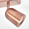 Moderne LED plafondspot Lemak, bronzen balk met 3 draaibare en zwenkbare bronzen koppen