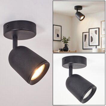 Moderne LED plafondspot Lemak met draaibare en zwenkbare cilindrische spotkop