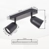 LED Plafondspot Lemak met twee draai- en zwenkbare cilindrische koppen voor hal en entree