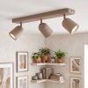 LED-plafondspot Lemak met drie draaibare en zwenkbare armatuurkoppen, beige