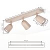 LED-plafondspot Lemak met drie draaibare en zwenkbare armatuurkoppen, beige