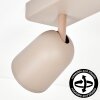 LED-plafondspot Lemak met drie draaibare en zwenkbare armatuurkoppen, beige
