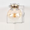 Retro-kogellampje Gastor met amberkleurige en heldere glazen bol, ø 20 cm, E27