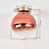 Vintage Kogellampje Gastor met koperkleurig glas, ø 20 cm, E27, in oud messing