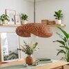 Bauro bamboe hanglamp met gewelfde lampenkap, lengte 50 cm voor eettafel