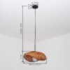 Bauro bamboe hanglamp met gewelfde lampenkap, lengte 50 cm voor eettafel