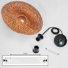 Bauro bamboe hanglamp met gewelfde lampenkap, lengte 50 cm voor eettafel