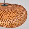 Bauro bamboe hanglamp met gewelfde lampenkap, lengte 50 cm voor eettafel