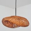 Bauro bamboe hanglamp met gewelfde lampenkap, lengte 50 cm voor eettafel