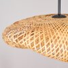 Hanglamp Bauro met geweven kap, natuurlijke kleuren, lengte 50 cm, E27, voor de eettafel