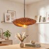 Moderne Hanglamp Bauro met organisch geweven ovale bruine bamboe-kap voor de eettafel