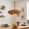 Moderne Hanglamp Bauro met organisch geweven ovale bruine bamboe-kap voor de eettafel