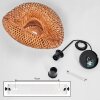 Moderne Hanglamp Bauro met organisch geweven ovale bruine bamboe-kap voor de eettafel