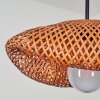 Moderne Hanglamp Bauro met organisch geweven ovale bruine bamboe-kap voor de eettafel