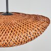 Moderne Hanglamp Bauro met organisch geweven ovale bruine bamboe-kap voor de eettafel