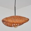 Moderne Hanglamp Bauro met organisch geweven ovale bruine bamboe-kap voor de eettafel
