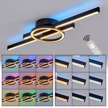 Narok moderne LED plafondlamp met afstandsbediening, ring-balkontwerp, 2700-6500 Kelvin