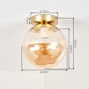Gastor globe plafondlamp E27, ronde plafondverlichting voor woonkamer en hal