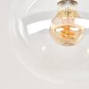 Retro Kogellampje Gastor met helder glazen scherm, plafondkap in messing, ø 20 cm, E27