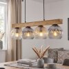 Ripoll langwerpige houten balk hanglamp voor eettafel, 4-lichts, lengte 75 cm