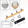 Ripoll langwerpige houten balk hanglamp voor eettafel, 4-lichts, lengte 75 cm
